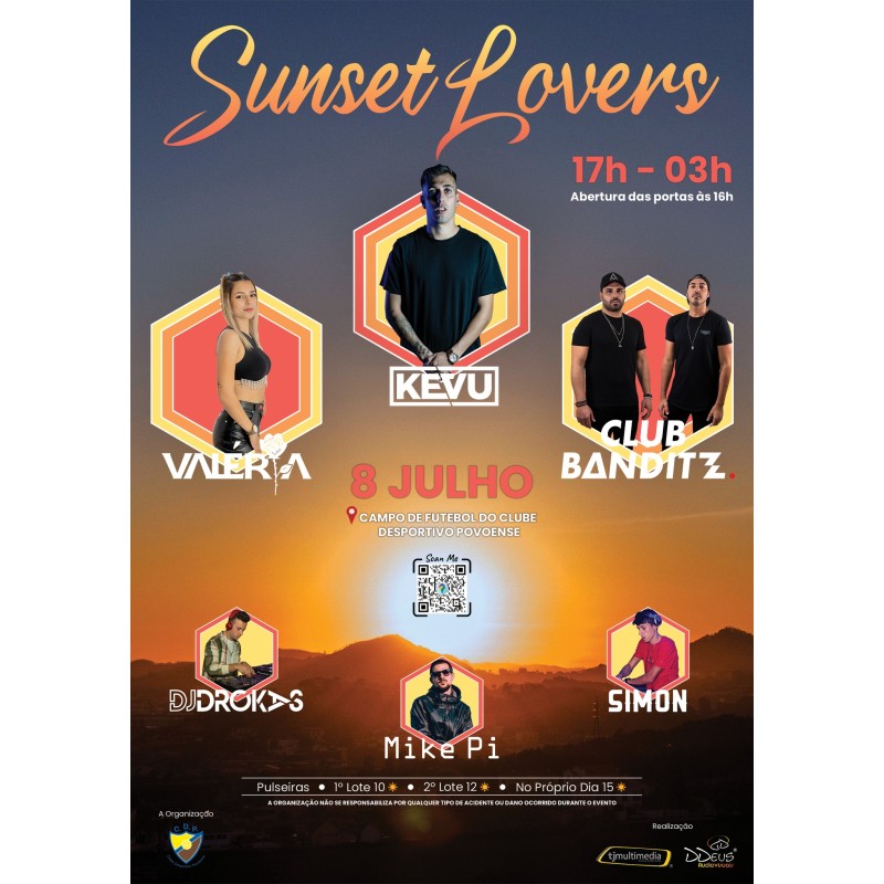 Voucher Sunset Lovers (8 Julho - 17h00/03h00 - Póvoa da Galega)