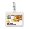 Identificador para Eventos/Empresas - Transparente para fixação lanyard ou mola em PVC / Clipbadge (85x54mm)