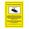 Placa Sinalética Autocolante em PP - Zona de Videovigilância (15x20cm)