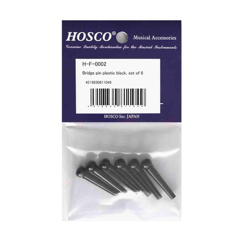 Pack Pinos para Guitarra Acústica / Bridge pin plastic black (6pcs) HOSCO
