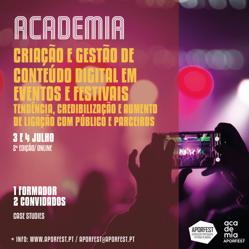 Criação e gestão de conteúdo digital em Eventos e Festivais